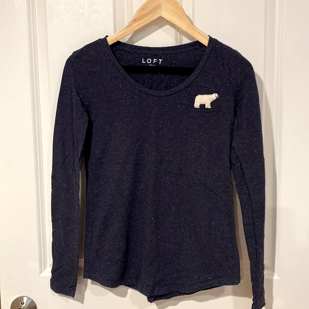 Loft xs navy long sleeve tee